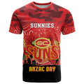 Custom Suns Football ANZAC T Shirt Gallipoli Camouflage With Poppies
