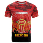 Custom Suns Football ANZAC T Shirt Gallipoli Camouflage With Poppies