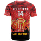 Custom Suns Football ANZAC T Shirt Gallipoli Camouflage With Poppies