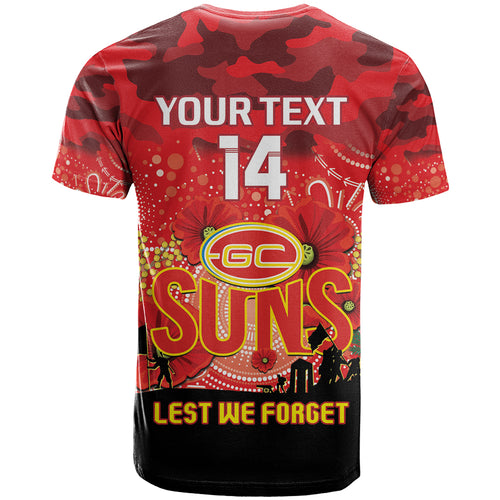 Custom Suns Football ANZAC T Shirt Gallipoli Camouflage With Poppies