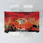 Custom Suns Football ANZAC Tablecloth Gallipoli Camouflage With Poppies