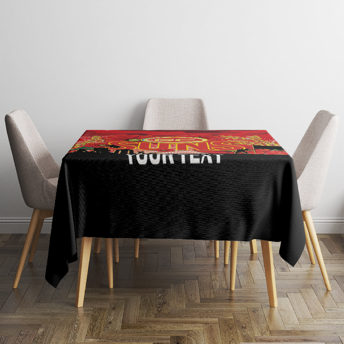 Custom Suns Football ANZAC Tablecloth Gallipoli Camouflage With Poppies