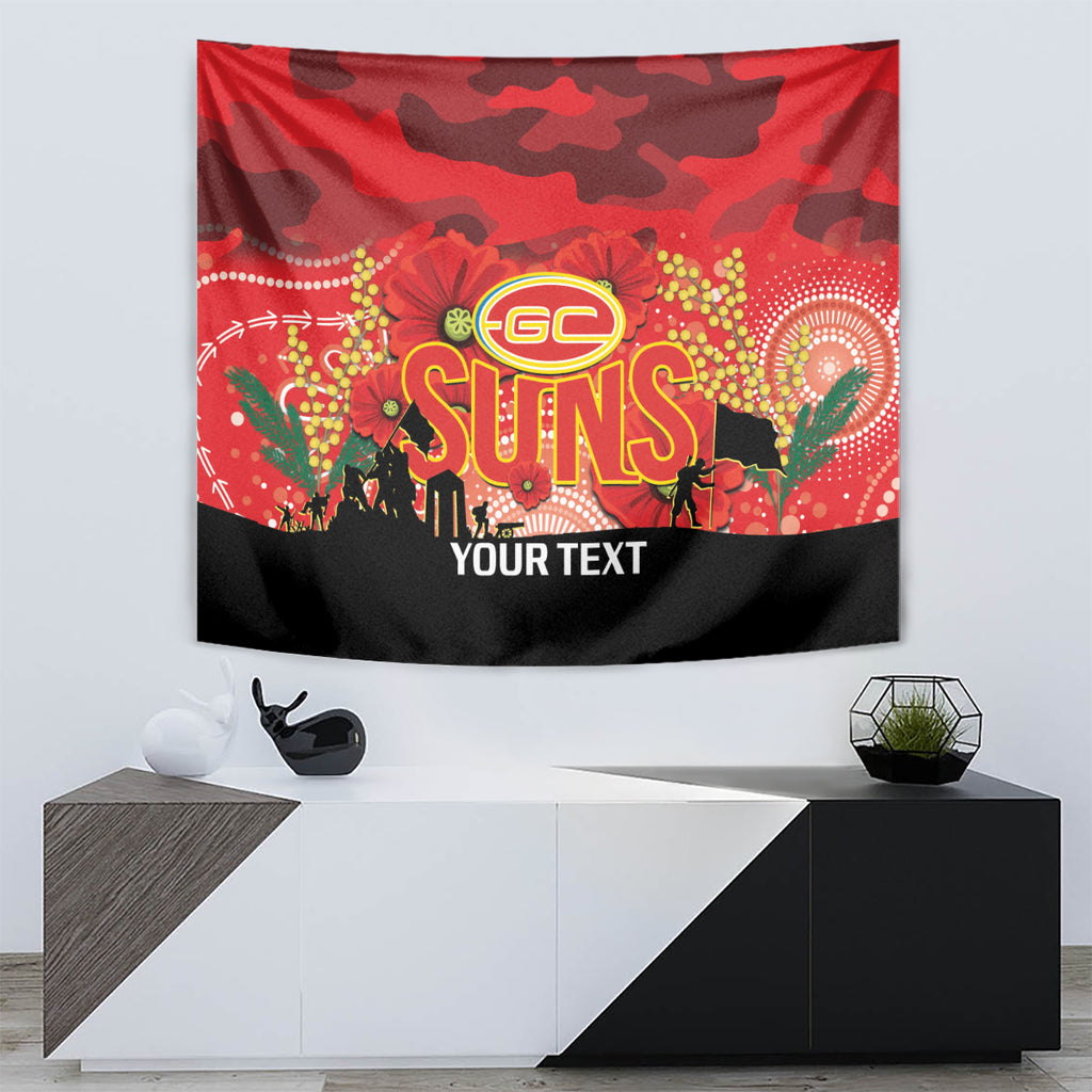Custom Suns Football ANZAC Tapestry Gallipoli Camouflage With Poppies