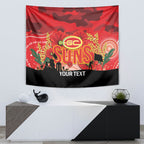 Custom Suns Football ANZAC Tapestry Gallipoli Camouflage With Poppies
