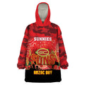 Custom Suns Football ANZAC Wearable Blanket Hoodie Gallipoli Camouflage With Poppies