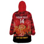 Custom Suns Football ANZAC Wearable Blanket Hoodie Gallipoli Camouflage With Poppies