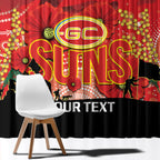 Custom Suns Football ANZAC Window Curtain Gallipoli Camouflage With Poppies