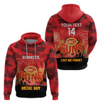 Custom Suns Football ANZAC Zip Hoodie Gallipoli Camouflage With Poppies