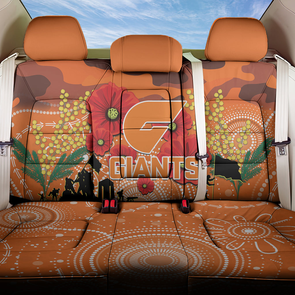 Custom Giants Football ANZAC Back Car Seat Cover Gallipoli Camouflage With Poppies