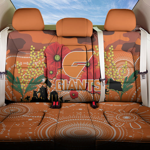 Custom Giants Football ANZAC Back Car Seat Cover Gallipoli Camouflage With Poppies
