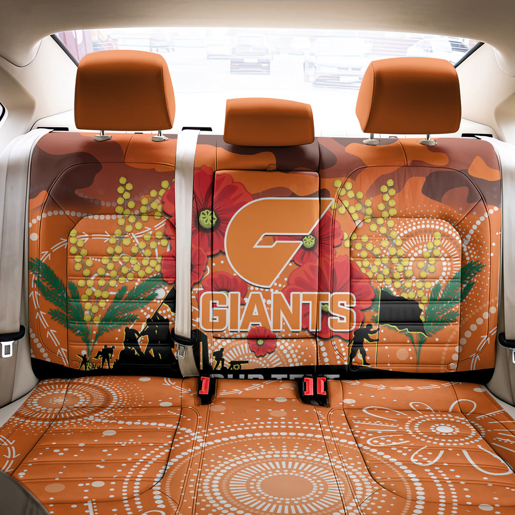 Custom Giants Football ANZAC Back Car Seat Cover Gallipoli Camouflage With Poppies