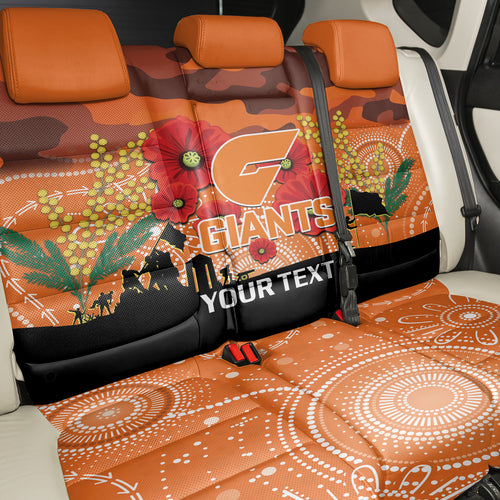 Custom Giants Football ANZAC Back Car Seat Cover Gallipoli Camouflage With Poppies