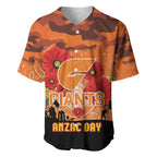 Custom Giants Football ANZAC Baseball Jersey Gallipoli Camouflage With Poppies