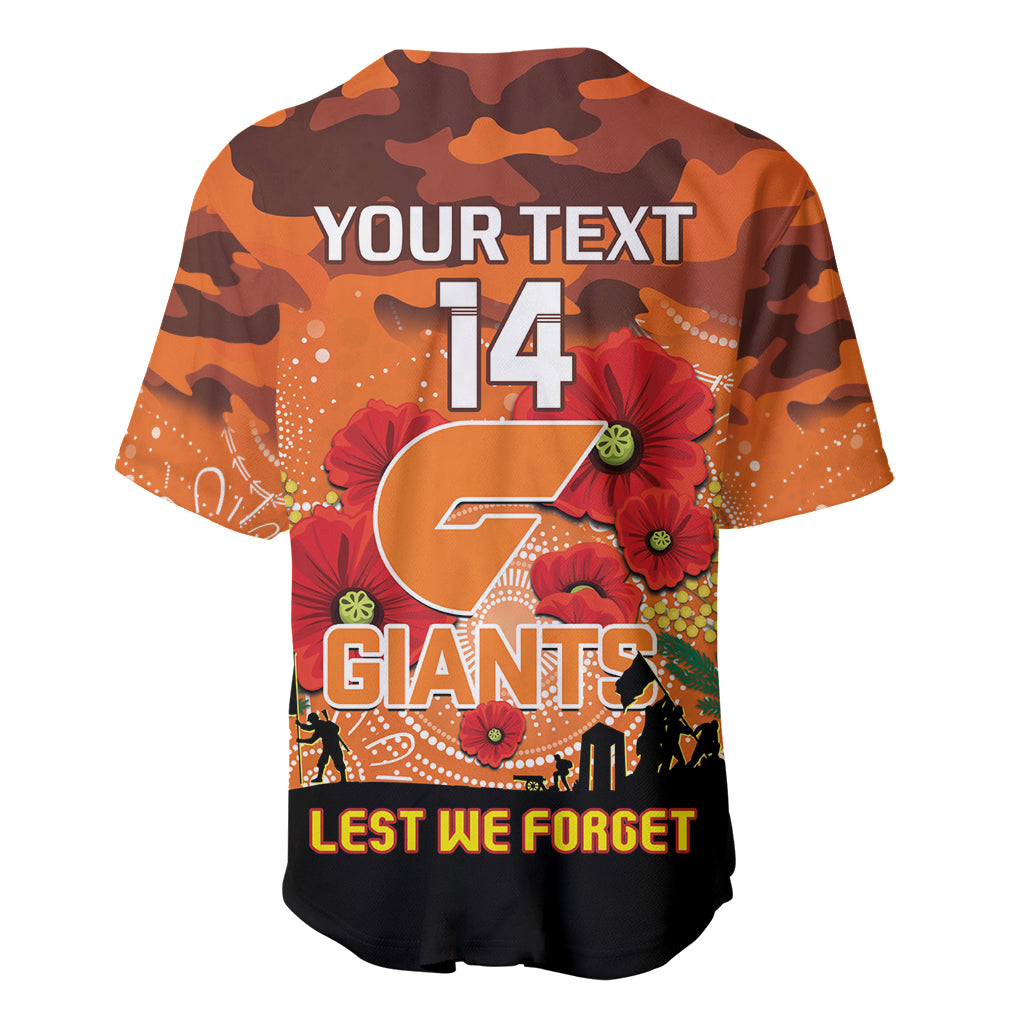 Custom Giants Football ANZAC Baseball Jersey Gallipoli Camouflage With Poppies