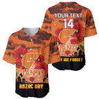 Custom Giants Football ANZAC Baseball Jersey Gallipoli Camouflage With Poppies