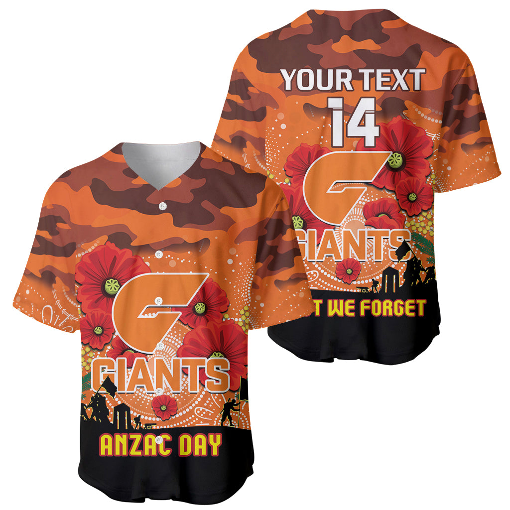 Custom Giants Football ANZAC Baseball Jersey Gallipoli Camouflage With Poppies