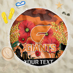 Custom Giants Football ANZAC Beach Blanket Gallipoli Camouflage With Poppies