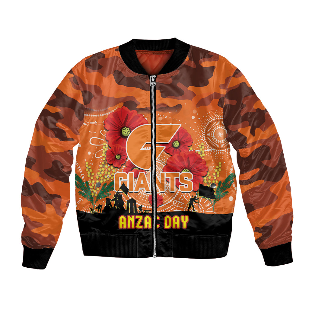 Custom Giants Football ANZAC Bomber Jacket Gallipoli Camouflage With Poppies