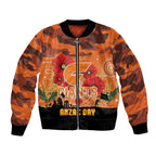 Custom Giants Football ANZAC Bomber Jacket Gallipoli Camouflage With Poppies
