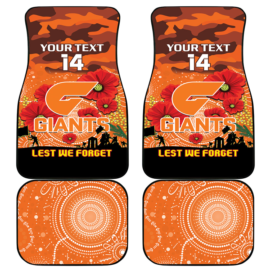 Custom Giants Football ANZAC Car Mats Gallipoli Camouflage With Poppies