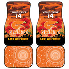 Custom Giants Football ANZAC Car Mats Gallipoli Camouflage With Poppies