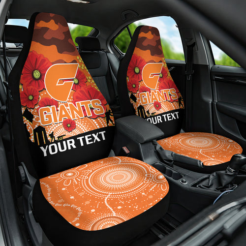 Custom Giants Football ANZAC Car Seat Cover Gallipoli Camouflage With Poppies