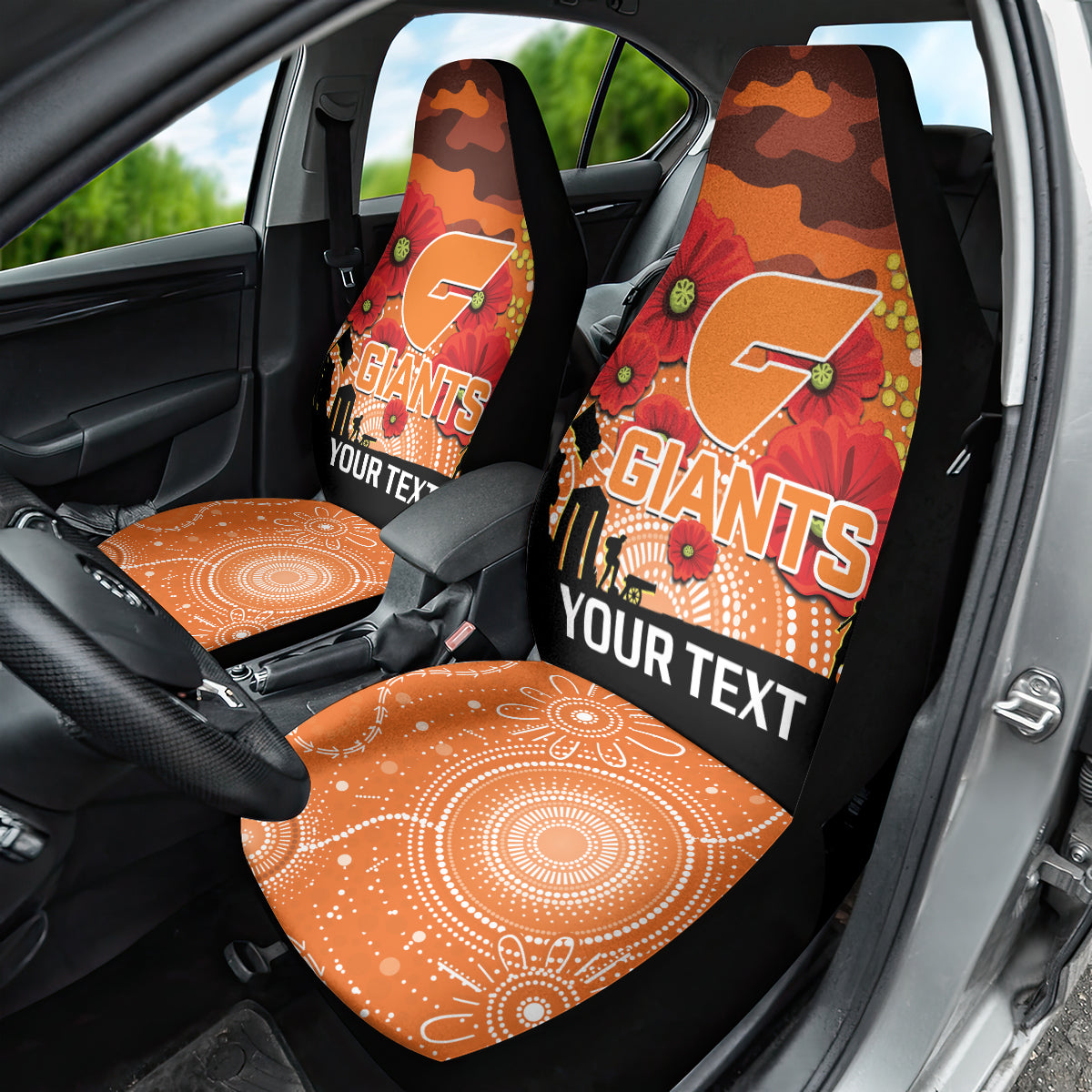 Custom Giants Football ANZAC Car Seat Cover Gallipoli Camouflage With Poppies