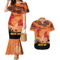 Custom Giants Football ANZAC Couples Matching Mermaid Dress and Hawaiian Shirt Gallipoli Camouflage With Poppies