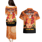Custom Giants Football ANZAC Couples Matching Puletasi and Hawaiian Shirt Gallipoli Camouflage With Poppies