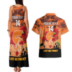 Custom Giants Football ANZAC Couples Matching Tank Maxi Dress and Hawaiian Shirt Gallipoli Camouflage With Poppies