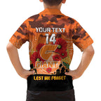 Custom Giants Football ANZAC Family Matching Long Sleeve Bodycon Dress and Hawaiian Shirt Gallipoli Camouflage With Poppies