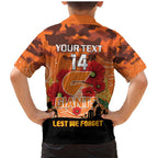 Custom Giants Football ANZAC Family Matching Mermaid Dress and Hawaiian Shirt Gallipoli Camouflage With Poppies