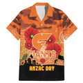 Custom Giants Football ANZAC Family Matching Mermaid Dress and Hawaiian Shirt Gallipoli Camouflage With Poppies