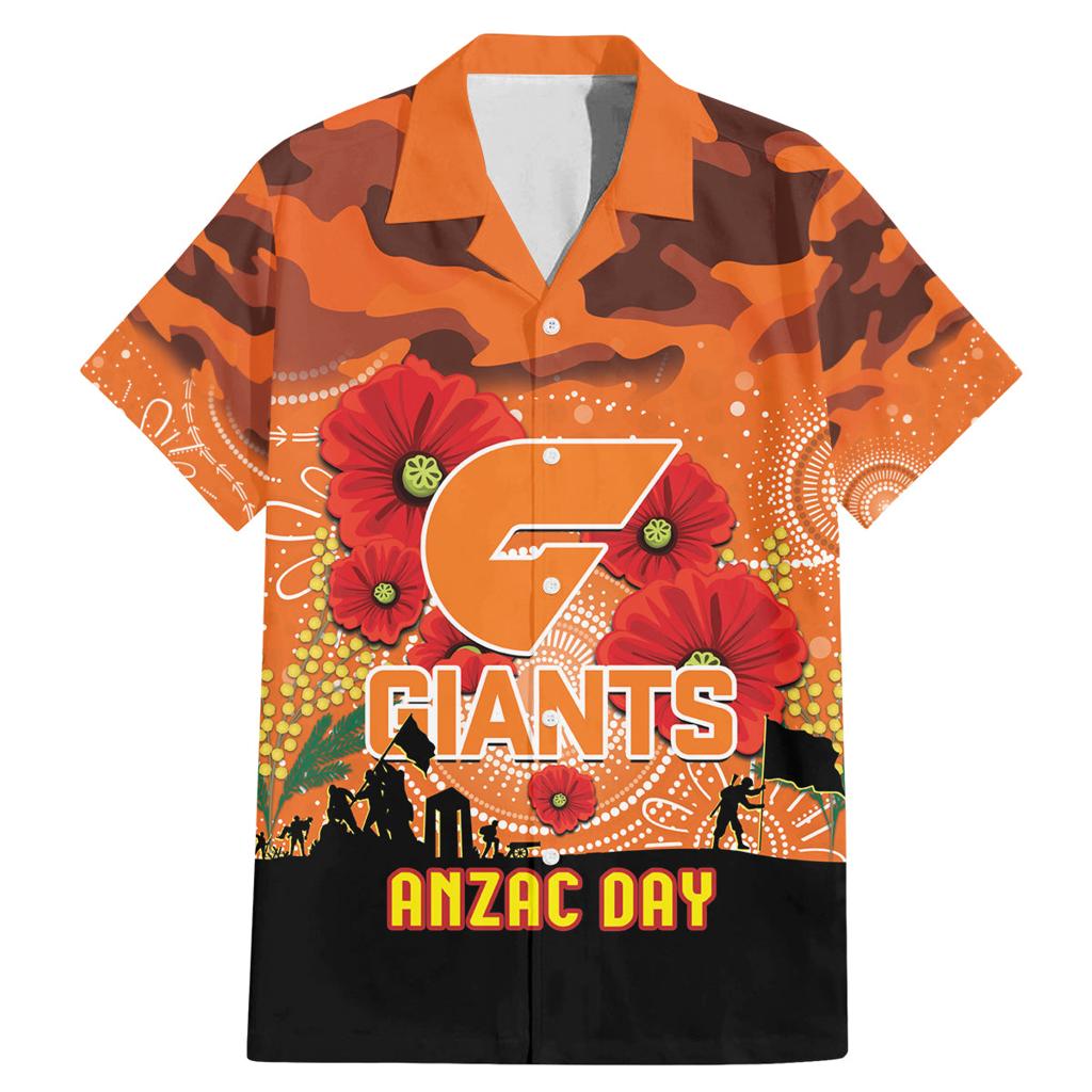 Custom Giants Football ANZAC Family Matching Mermaid Dress and Hawaiian Shirt Gallipoli Camouflage With Poppies