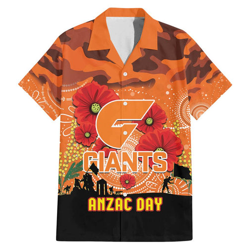 Custom Giants Football ANZAC Family Matching Mermaid Dress and Hawaiian Shirt Gallipoli Camouflage With Poppies