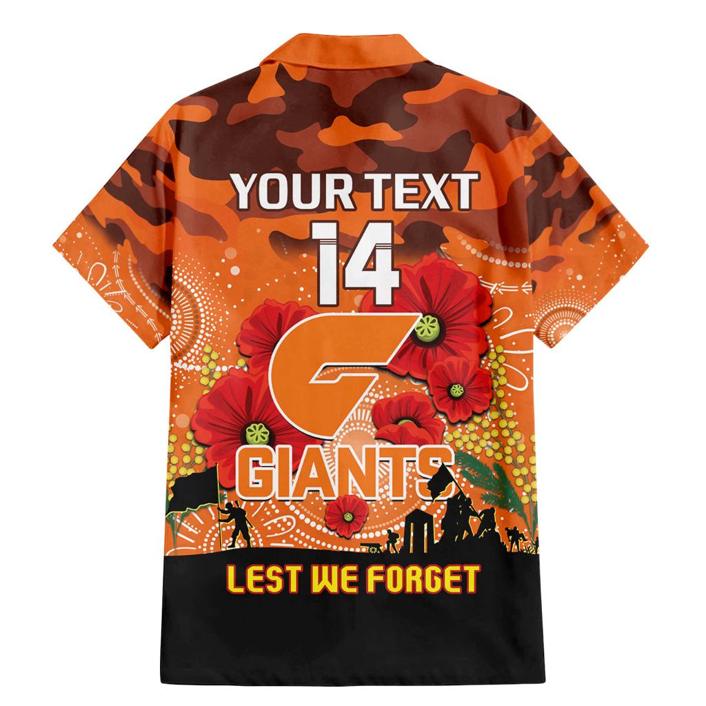 Custom Giants Football ANZAC Family Matching Mermaid Dress and Hawaiian Shirt Gallipoli Camouflage With Poppies