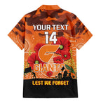 Custom Giants Football ANZAC Family Matching Mermaid Dress and Hawaiian Shirt Gallipoli Camouflage With Poppies