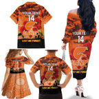 Custom Giants Football ANZAC Family Matching Off Shoulder Long Sleeve Dress and Hawaiian Shirt Gallipoli Camouflage With Poppies