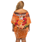 Custom Giants Football ANZAC Family Matching Off Shoulder Short Dress and Hawaiian Shirt Gallipoli Camouflage With Poppies