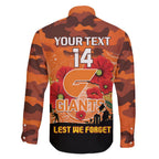Custom Giants Football ANZAC Family Matching Puletasi and Hawaiian Shirt Gallipoli Camouflage With Poppies