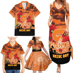 Custom Giants Football ANZAC Family Matching Summer Maxi Dress and Hawaiian Shirt Gallipoli Camouflage With Poppies