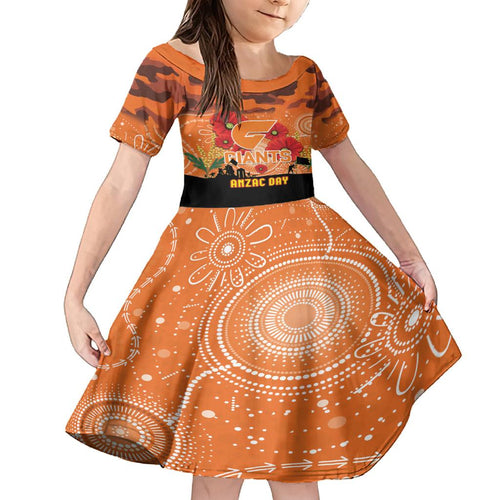 Custom Giants Football ANZAC Family Matching Summer Maxi Dress and Hawaiian Shirt Gallipoli Camouflage With Poppies