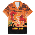 Custom Giants Football ANZAC Family Matching Summer Maxi Dress and Hawaiian Shirt Gallipoli Camouflage With Poppies