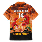Custom Giants Football ANZAC Family Matching Tank Maxi Dress and Hawaiian Shirt Gallipoli Camouflage With Poppies
