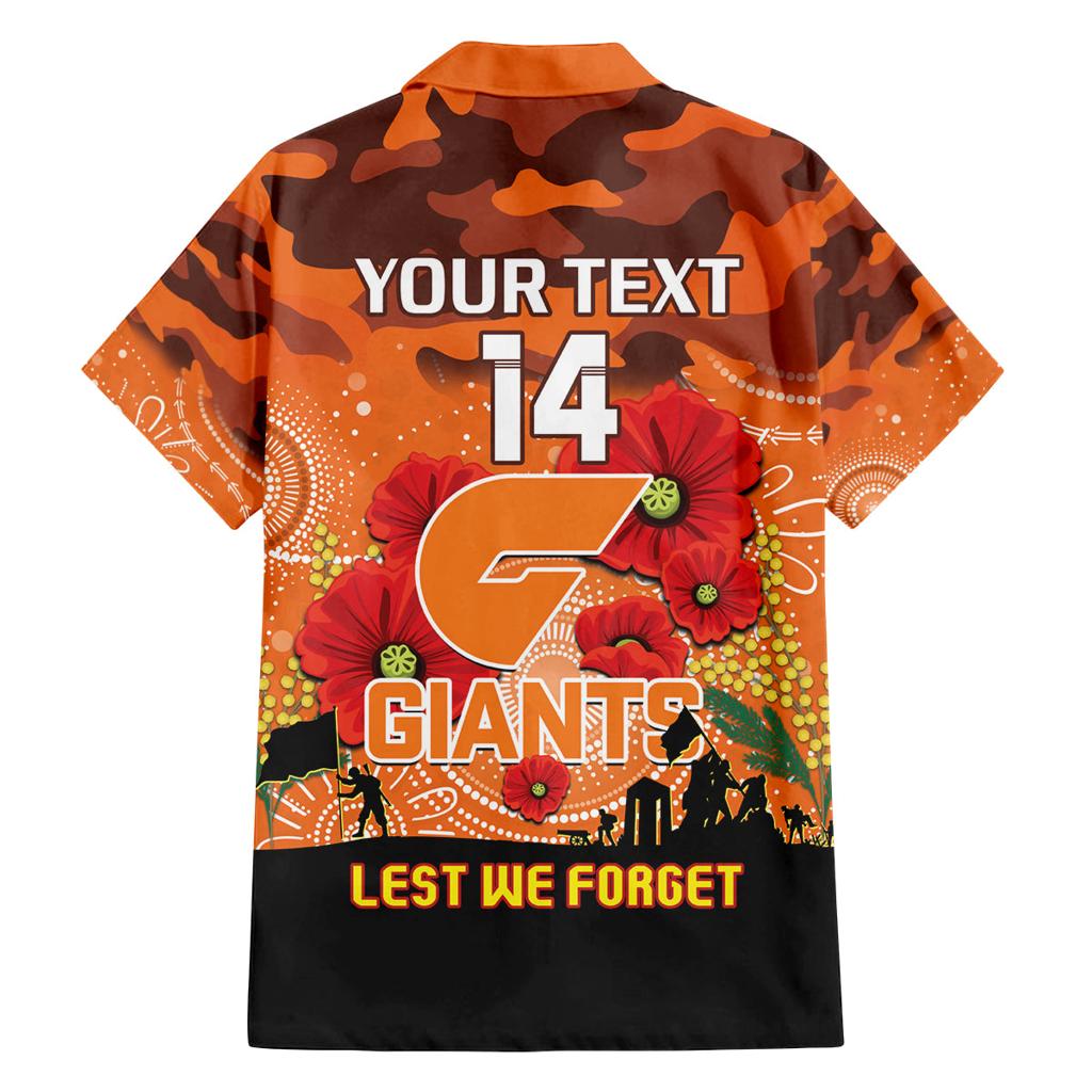 Custom Giants Football ANZAC Family Matching Tank Maxi Dress and Hawaiian Shirt Gallipoli Camouflage With Poppies