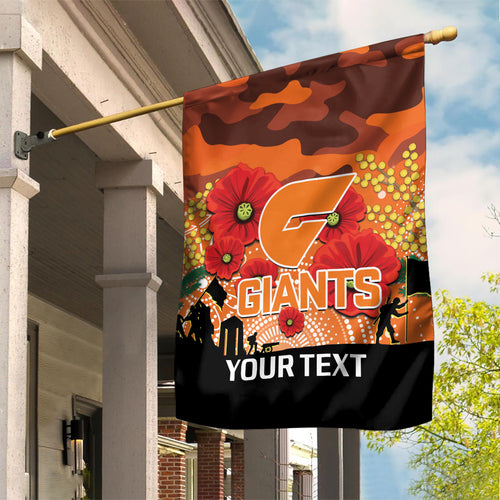 Custom Giants Football ANZAC Garden Flag Gallipoli Camouflage With Poppies