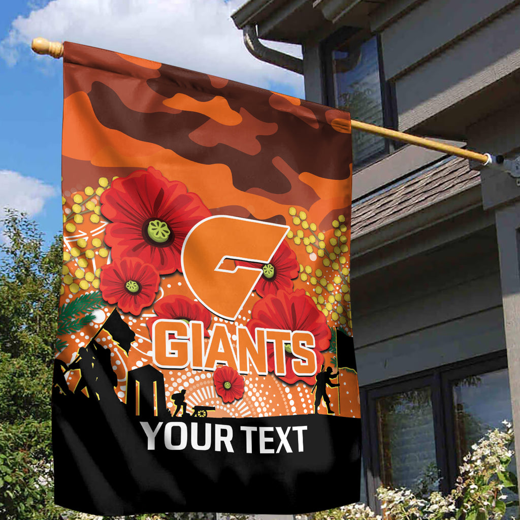 Custom Giants Football ANZAC Garden Flag Gallipoli Camouflage With Poppies