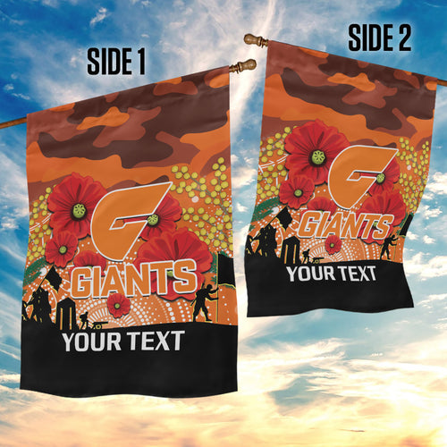Custom Giants Football ANZAC Garden Flag Gallipoli Camouflage With Poppies