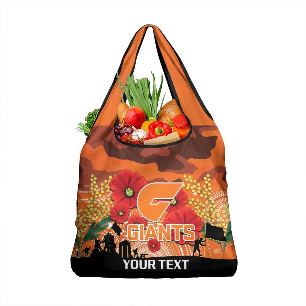 Custom Giants Football ANZAC Grocery Bag Gallipoli Camouflage With Poppies