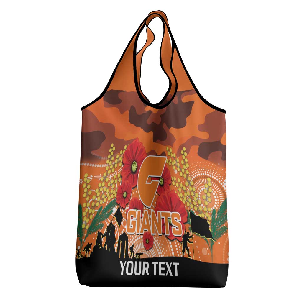 Custom Giants Football ANZAC Grocery Bag Gallipoli Camouflage With Poppies